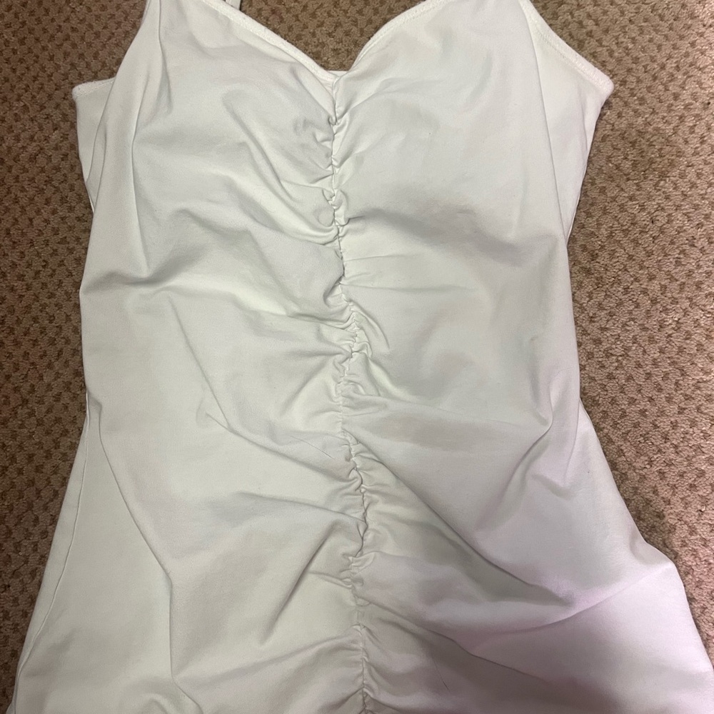 Express White Ruched Tank Top